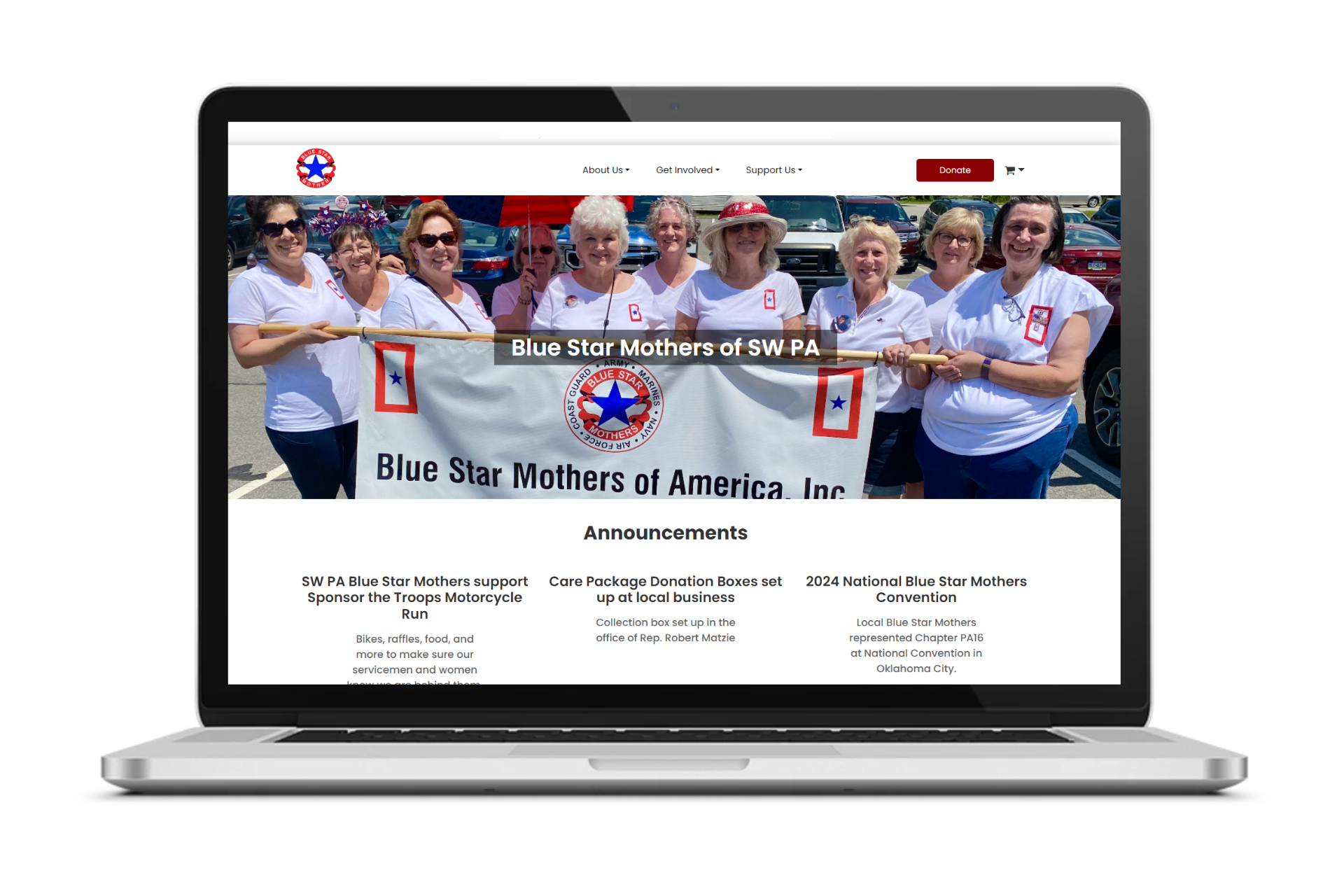 Websites Built with 501TechStack: Blue Star Mothers of Southwestern PA.